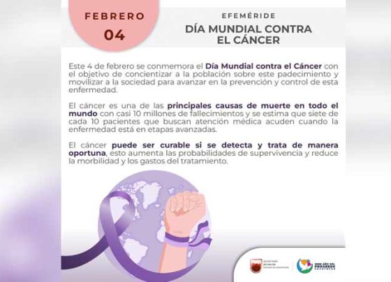 Hoy 4 de febrero, Día Mundial de Lucha Contra el Cáncer