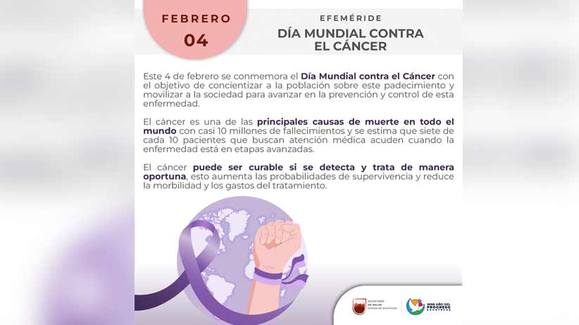 Hoy 4 de febrero, Día Mundial de Lucha Contra el Cáncer