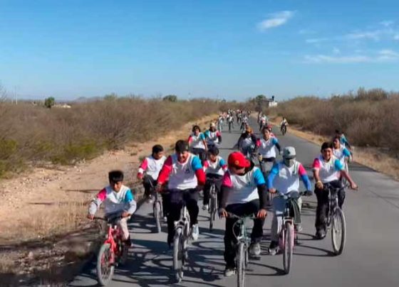 Mazapil celebra el día de la familia con exitosa rodada familiar.