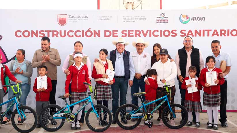 Inaugura Gobernador David Monreal obras en escuela primaria “20 de Noviembre”, en el municipio de Pinos