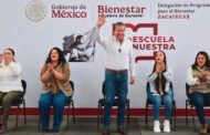 Encabeza Gobernador David Monreal entrega de tarjetas del programa La Escuela es Nuestra a planteles de Fresnillo