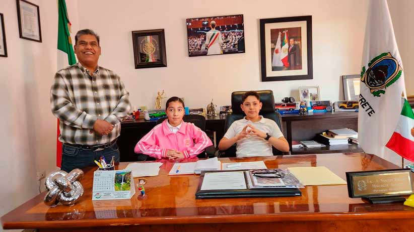 Niñas y niños asumen liderazgo en “Presidente por un Día” en Sombrerete