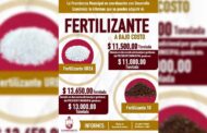 Ofrecen fertilizante a bajón costo en Sombrerete; destacan gestiones del Alcalde Ramiro Hinojoza