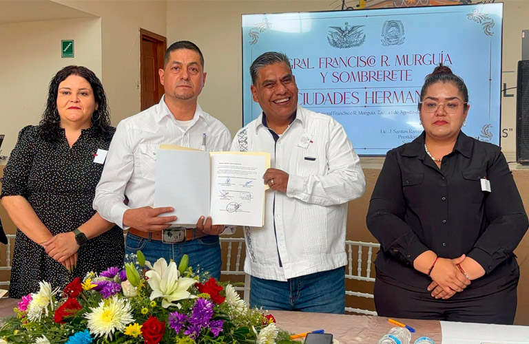 Sombrerete y General Francisco R. Murguía consolidan alianza histórica con Acuerdo de Hermanamiento