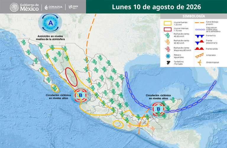 Seguirán las lluvias en Zacatecas; se esperan intervalos de chubascos
