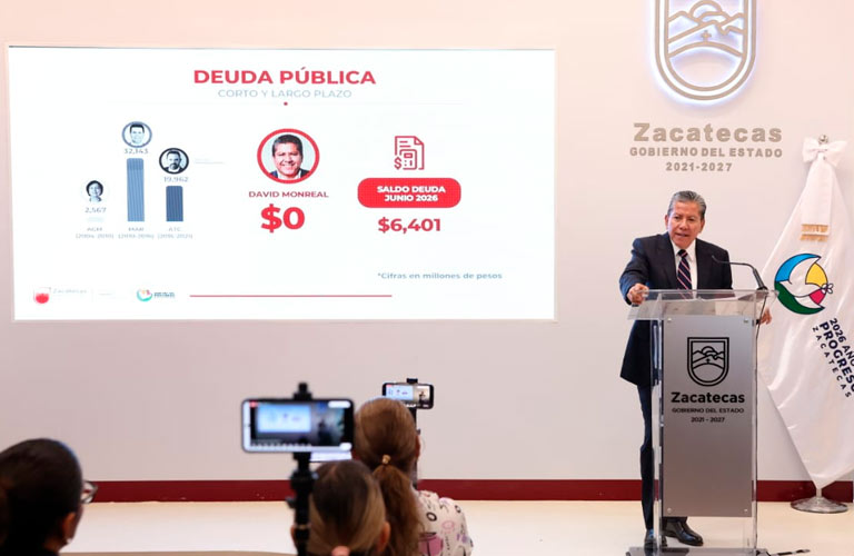 Nada justifica la deuda, afirma Gobernador David Monreal al impulsar iniciativa de ley de cero endeudamiento