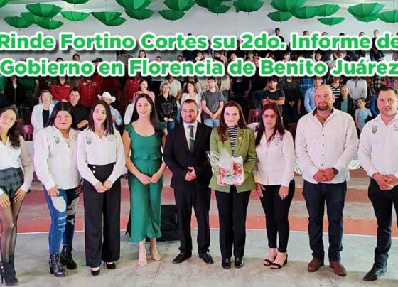 Rinde Fortino Cortes su 2do. Informe de Gobierno en Florencia de Benito Juárez