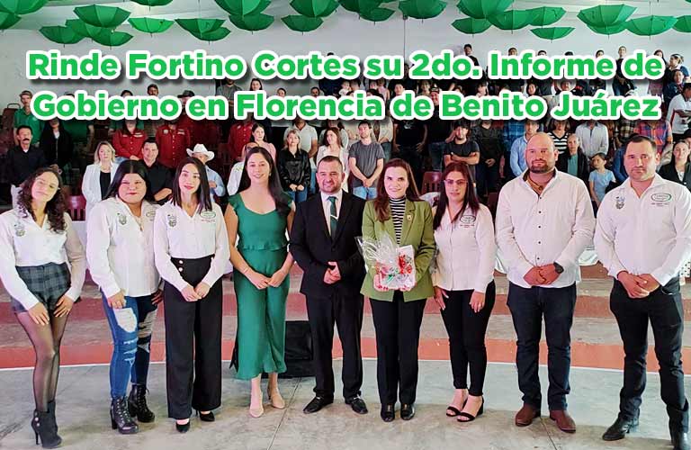 Rinde Fortino Cortes su 2do. Informe de Gobierno en Florencia de Benito Juárez