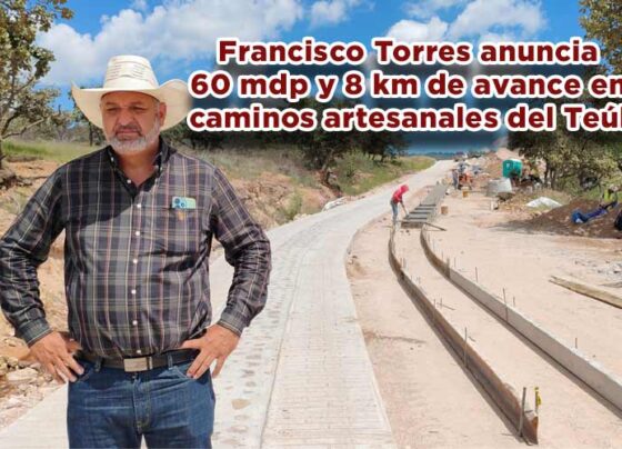 Francisco Torres anuncia 60 mdp y 8 km de avance en caminos artesanales del Teúl