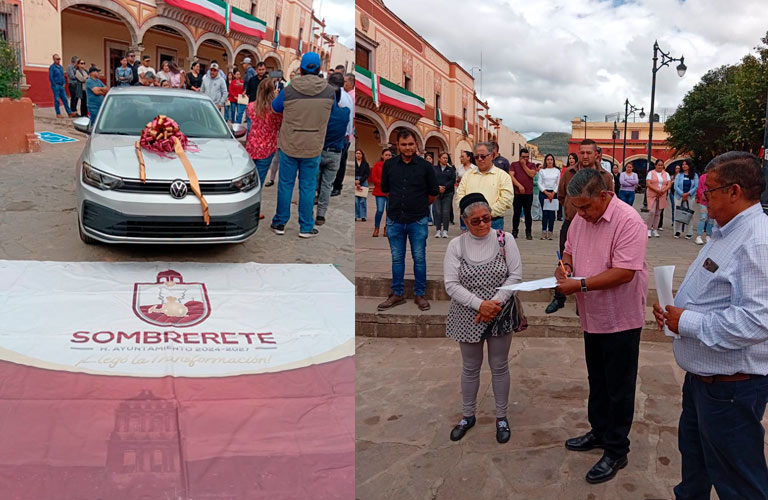 Entrega el gobierno municipal de Sombrerete automóvil virtus 2026 a contribuyente cumplida