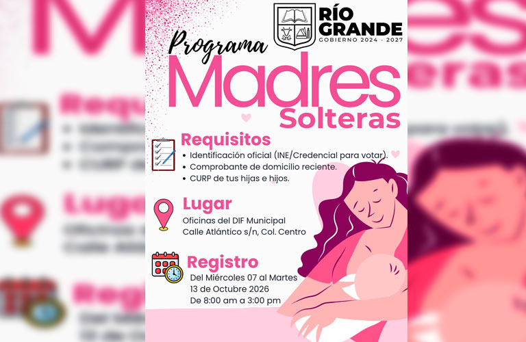 Lanza Río Grande programa de apoyo económico para madres solteras; abren registro en el DIF Municipal
