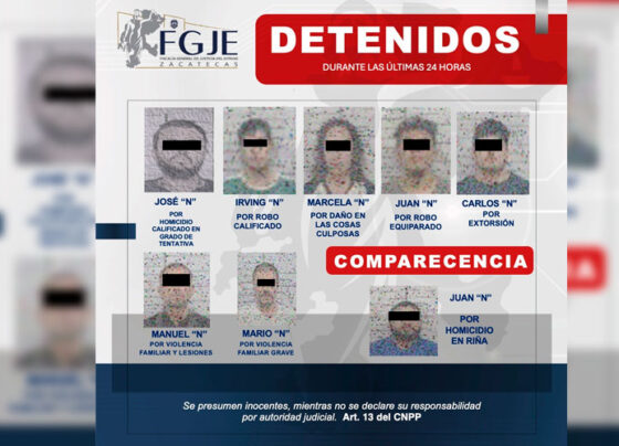 FGJEZ ejecuta órdenes de aprehensión y comparecencias en coordinación con los integrantes de la Mesa Estatal de Construcción de Paz