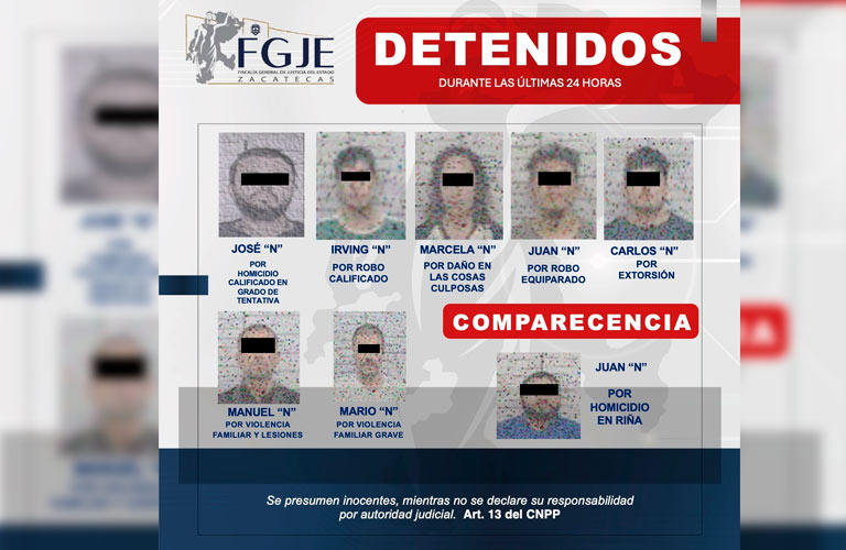 FGJEZ ejecuta órdenes de aprehensión y comparecencias en coordinación con los integrantes de la Mesa Estatal de Construcción de Paz