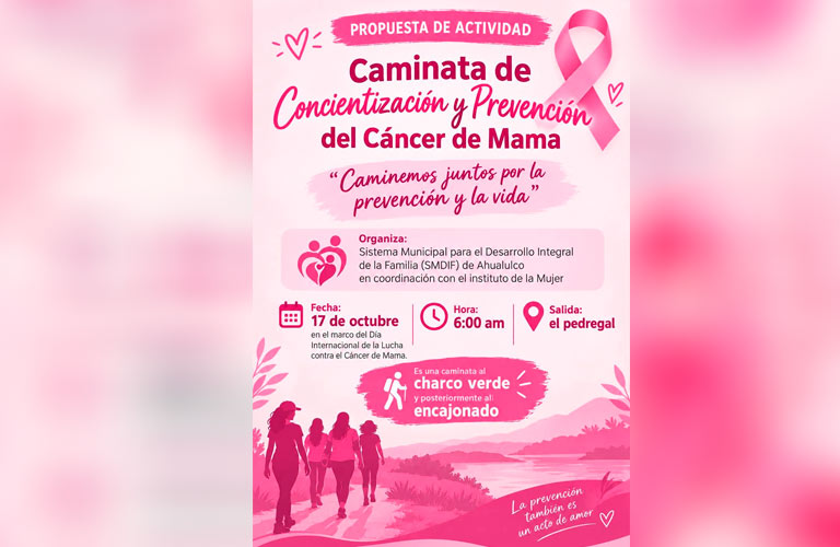 Federico Monsiváis impulsa acciones de concientización y prevención del cáncer de mama en Ahualulco