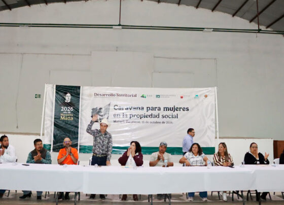 Mario Macías acerca Caravana para Mujeres en la Propiedad Social a Mazapil