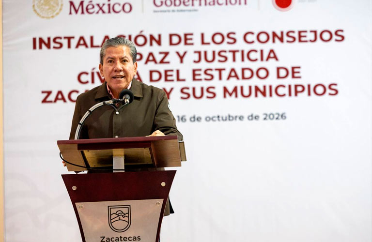 Encabeza Gobernador David Monreal instalación de Consejos de Paz y Justicia Cívica de Zacatecas y Municipios