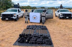 El Ejército Mexicano y la Guardia Nacional aseguraron armamento en el municipio de Tlaltenango