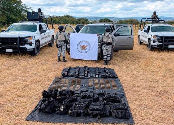 El Ejército Mexicano y la Guardia Nacional aseguraron armamento en el municipio de Tlaltenango