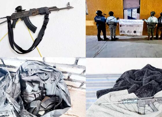 El Ejército Mexicano y Guardia Nacional en coordinación con la Fiscalía General del Estado y la Policía Estatal aseguraron un inmueble y armamento en el municipio de Genaro Codina