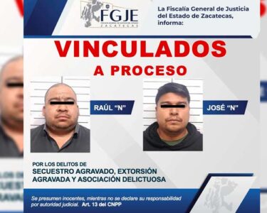 Obtiene FGJEZ vinculación a proceso contra Raúl “N” y José “N” por secuestro agravado, extorsión agravada y asociación delictuosa en Río Grande