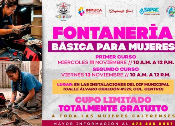 ¡Empoderamiento y autonomía! El Ayuntamiento de Calera invita al Curso Gratuito de Fontanería para Mujeres