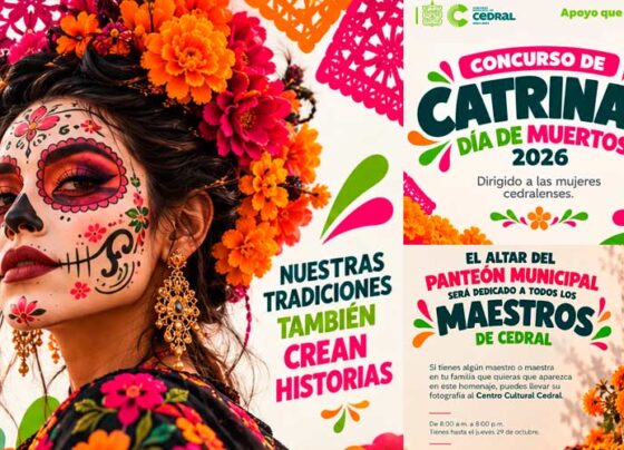 Cinthia Segovia Colunga invita a participar en el Concurso de Catrinas y celebra las tradiciones del Día de Muertos en Cedral