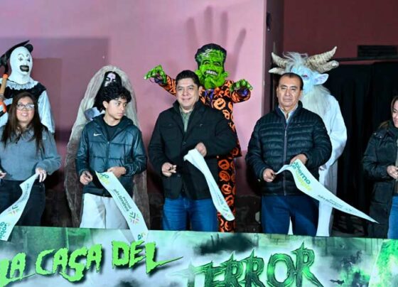 El Gobernador Ricardo Gallardo Cardona inaugura la mega casa del terror con acceso gratuito