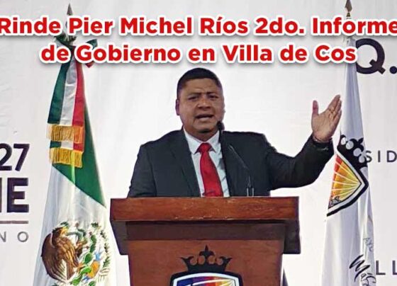 Rinde Pier Michel Ríos 2do. Informe de Gobierno en Villa de Cos