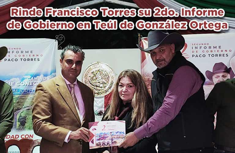 Rinde Francisco Torres su 2do Informe de Gobierno en Teúl de González Ortega